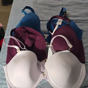 Victoria's Secret White, Purple, and Blue Bras